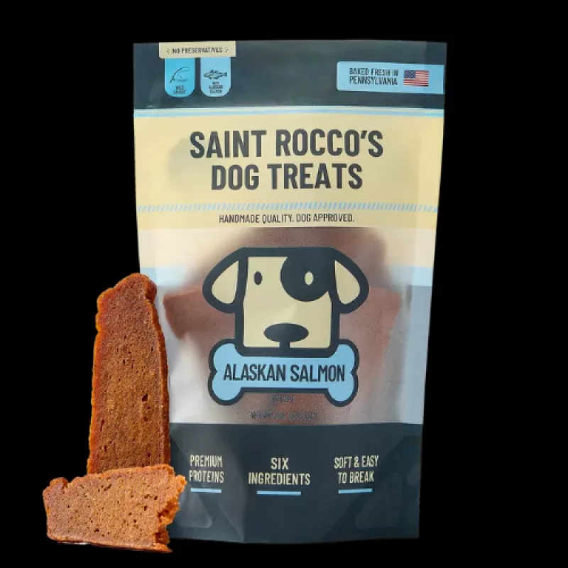 Saint Roccos Backyard BBQ Alaskan Salmon Soft Baked Dog Treat
