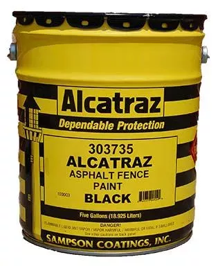 Sampson, Alcatraz Asphalt Fence Paint, Black, 5 Gal.