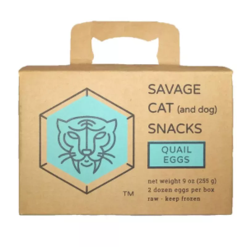 Savage Cat Frozen Quail Eggs for Dogs and Cats, 24 count