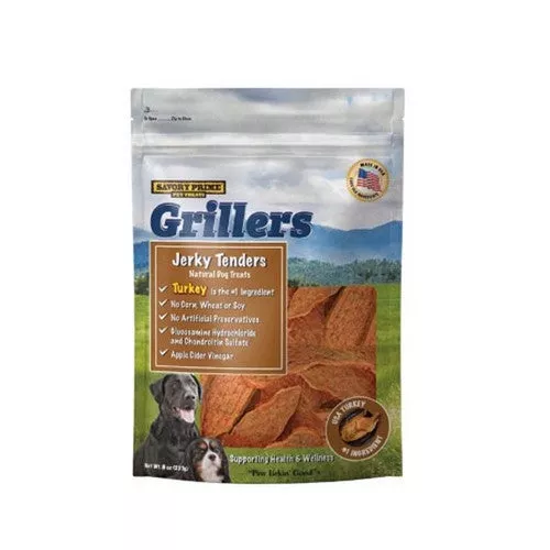 Savory Prime, Girllers Jerky Tenders Dog Treats Turkey, 1 Count / 8 Oz (Strip)