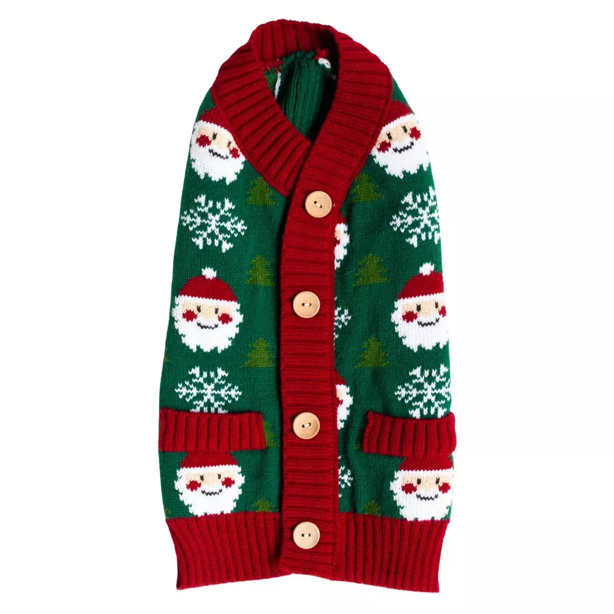 Silver Paw Holiday Easy Fit Cardigan - Green