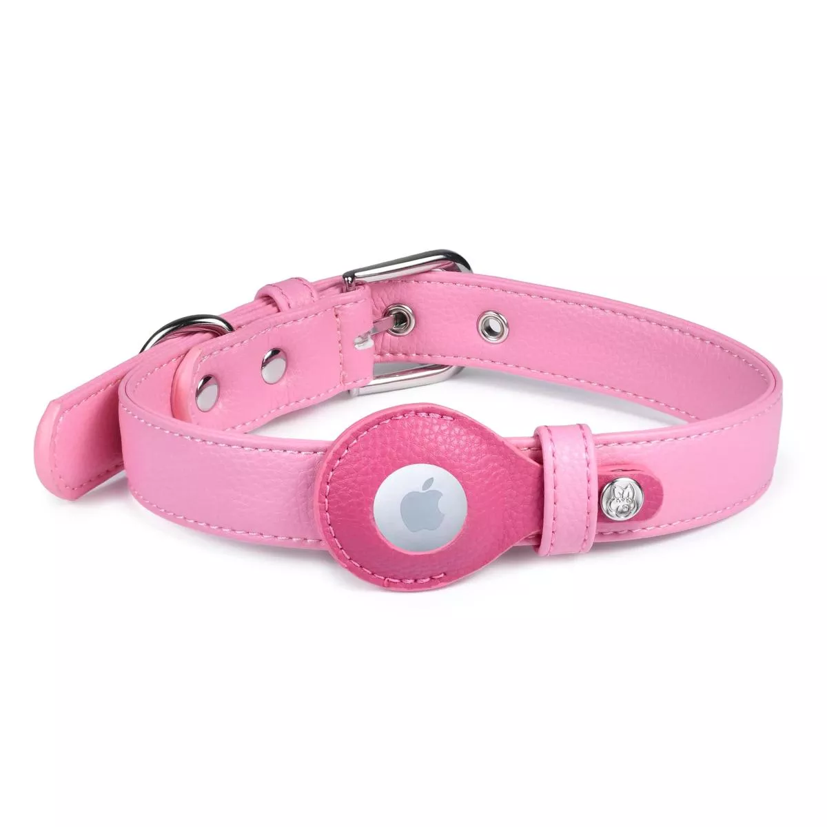 Silver-Powered Freshness Microfiber Vegan Leather AirTag Dog Collar
