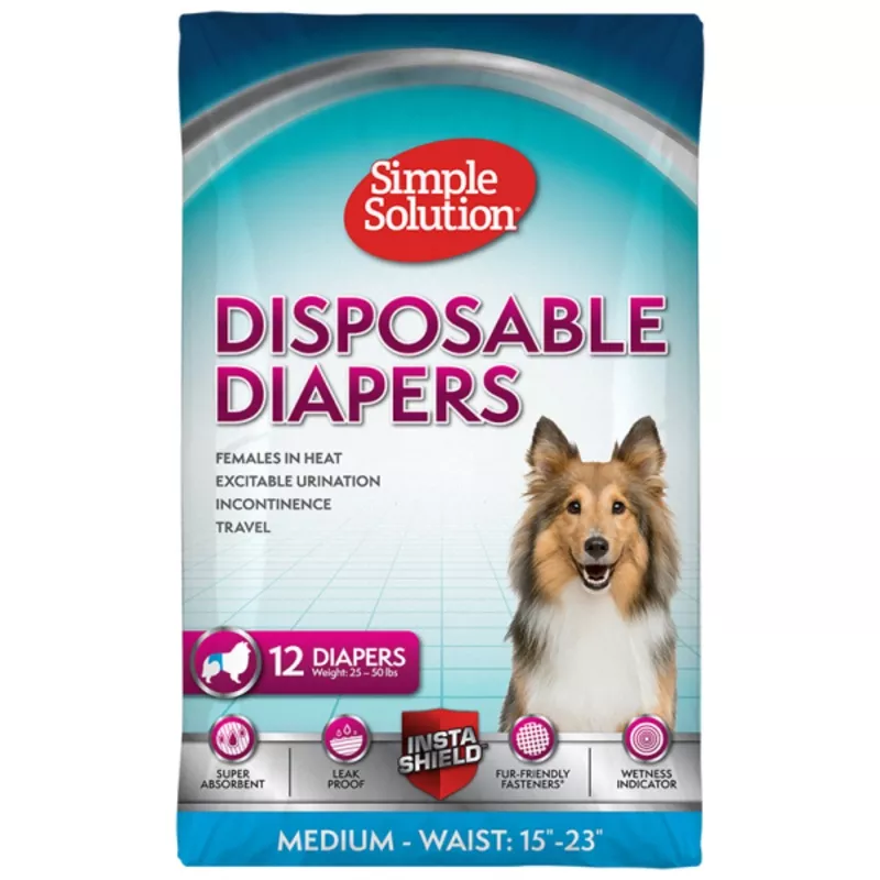 Simple Solution Disposable Diapers Medium 12 pk
