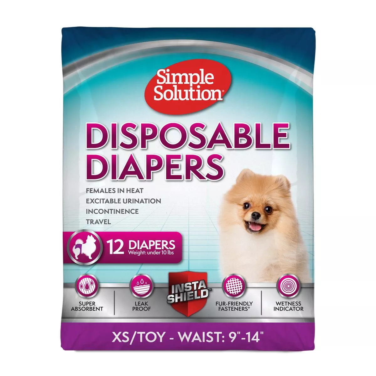 Simple Solution Disposable Female Dog Diapers – Toy/XS