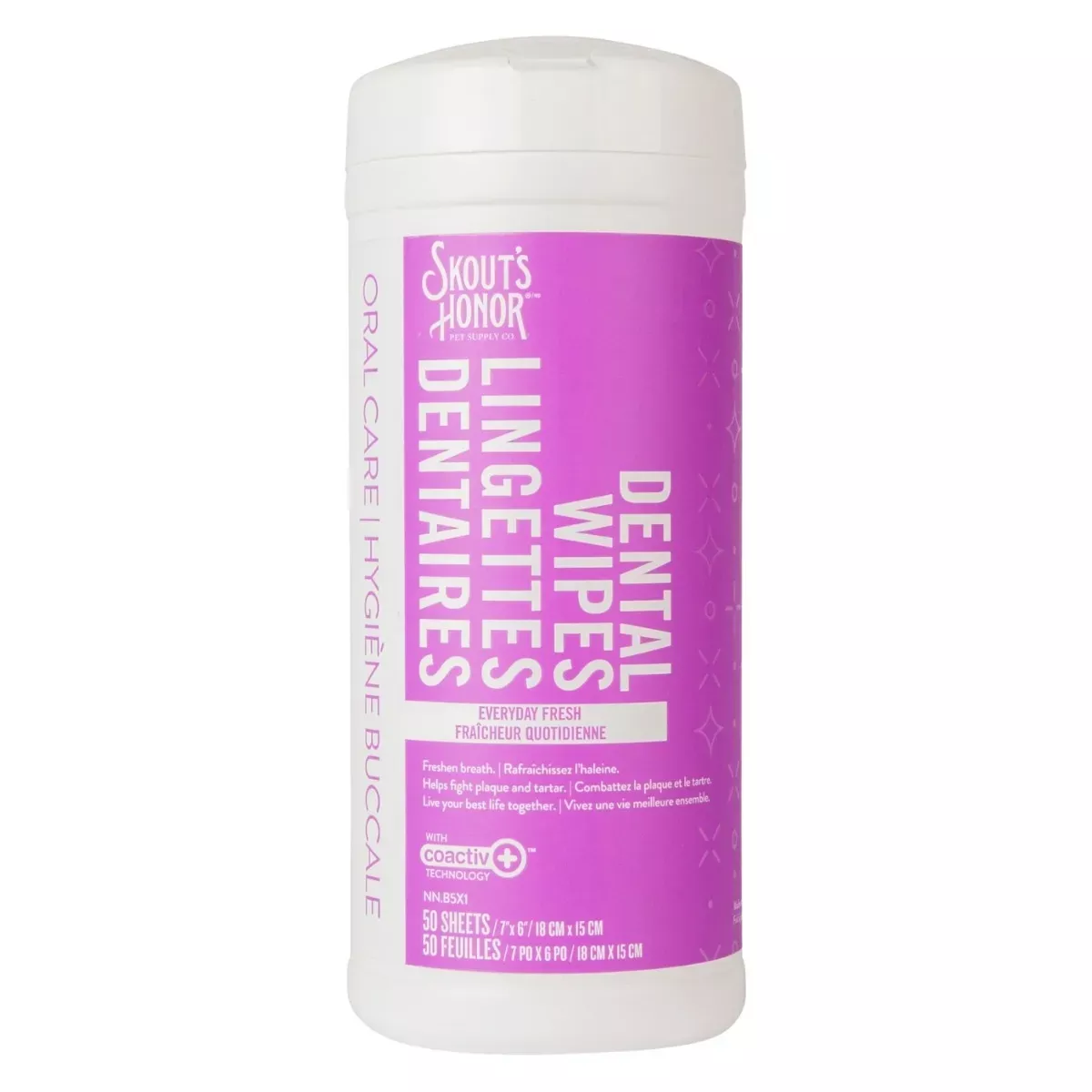 Skout's Honor Oral Care Dental Wipes for Pets