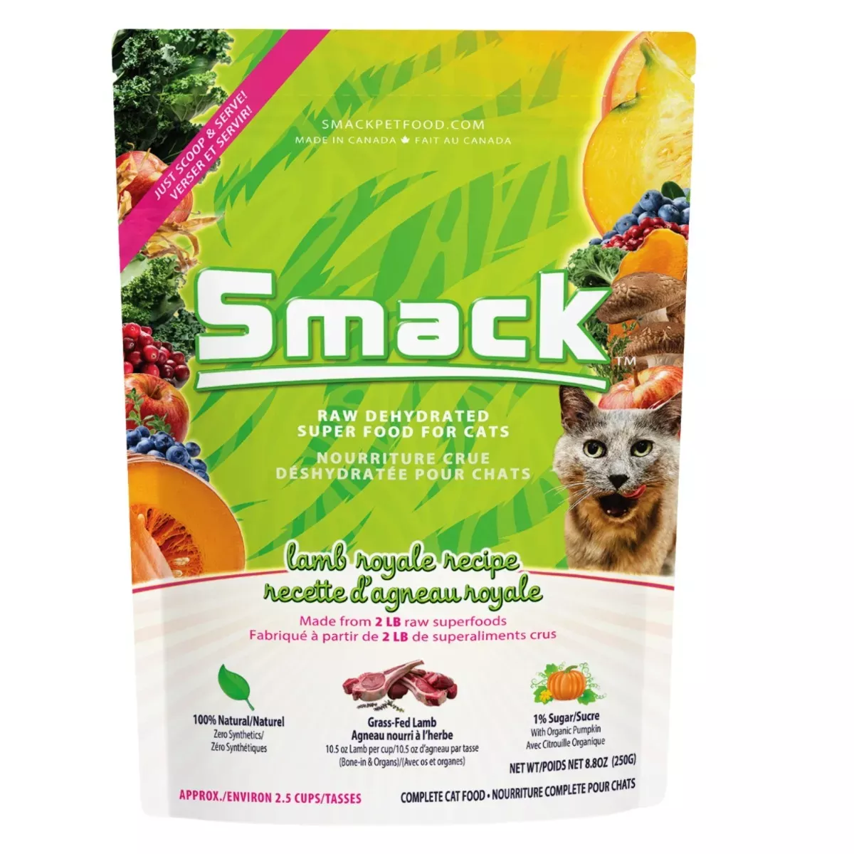 Smack Raw Dehydrated Cat Food - Lamb Royale Recipe