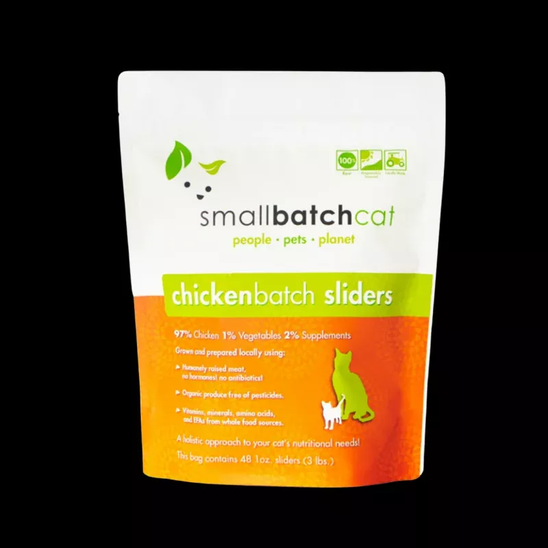 Small Batch Chicken Frozen Raw Cat Food Sliders, 3 lbs