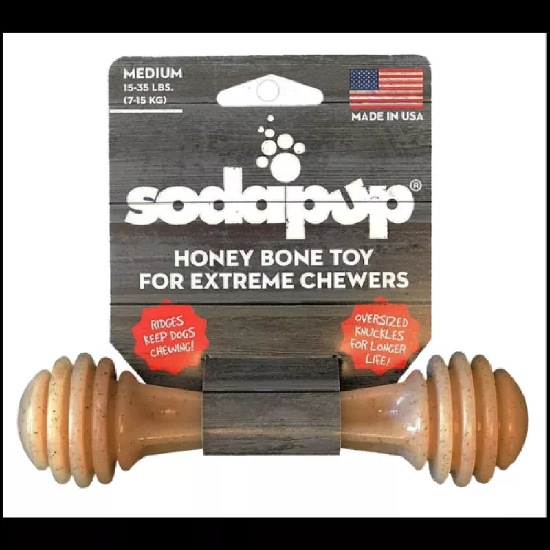 SodaPup Honey Bone eChew Durable Nylon Dog Chew Toy