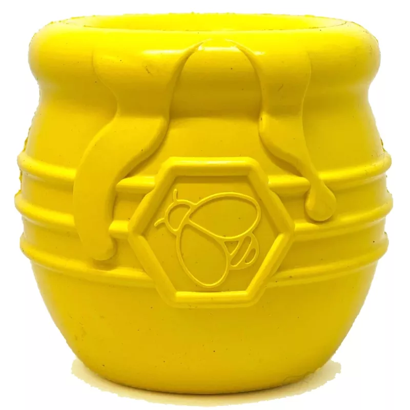 Sodapup Honey Pot Treat Dispenser and Chew Toy Yellow