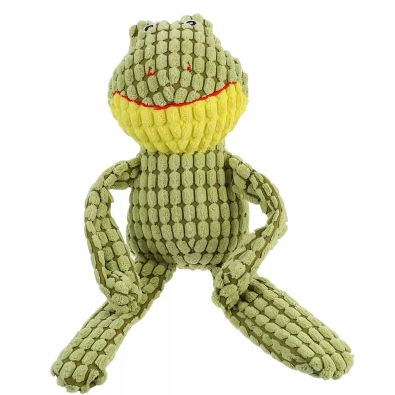 Soft Plush Frog-Shaped Dog Squeaky Chew Toy
