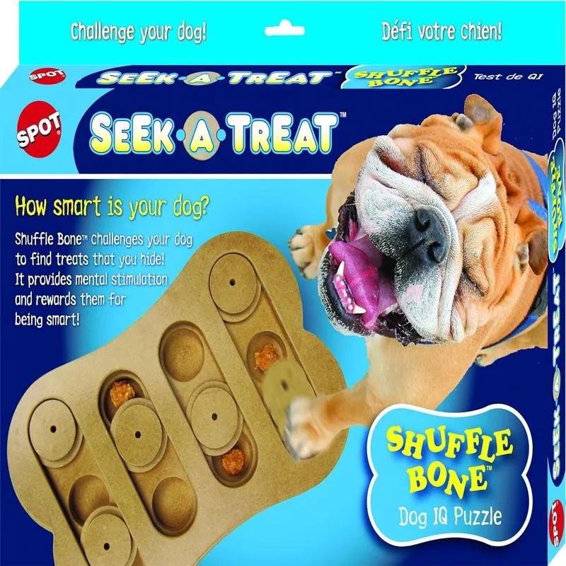 SPOT | Seek-A-Treat Wooden Shuffle Bone Puzzle