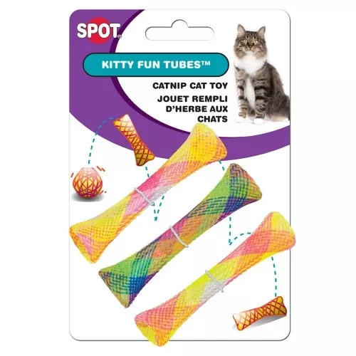 Spot, Spot Kitty Fun Tubes Catnip Toy, Assorted, 1 Each/3.25 in, 3 Pack