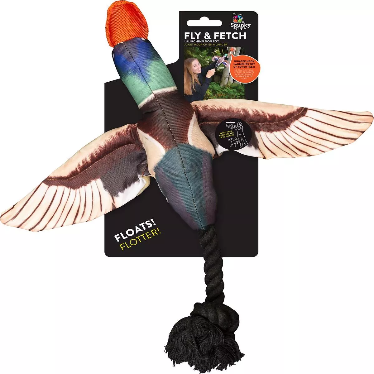 Spunky Pup Fly and Fetch Duck Dog Toy