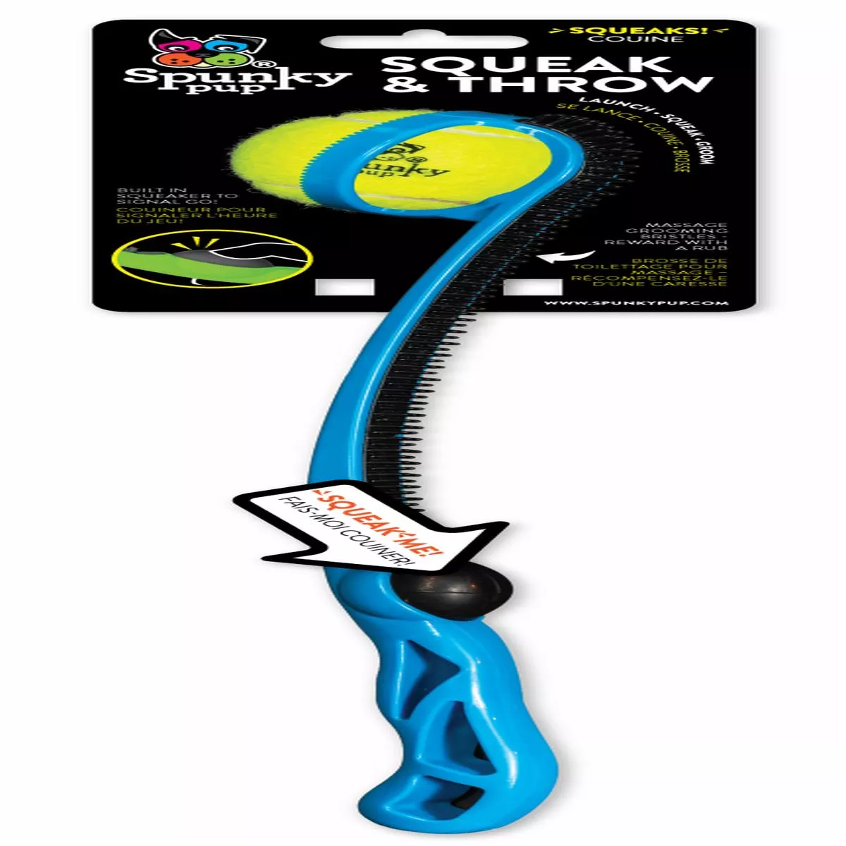 Spunky Pup Squeak and Throw Ball Launcher Dog Toy