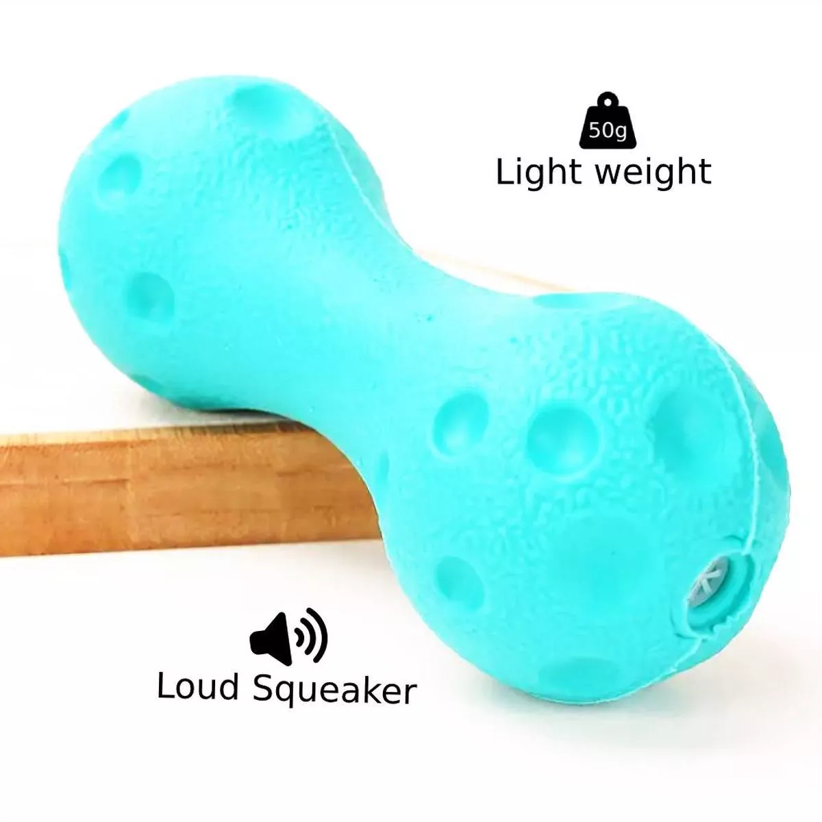 Squeaky Dumbbell Dog Toy Small – Super Bouncy Chew Toy with Puncture-Resistant Squeaker