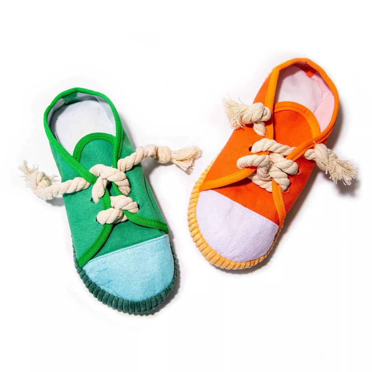 Squeaky Shoes with Lace Dog Toys 2 Packs - Glow Pups