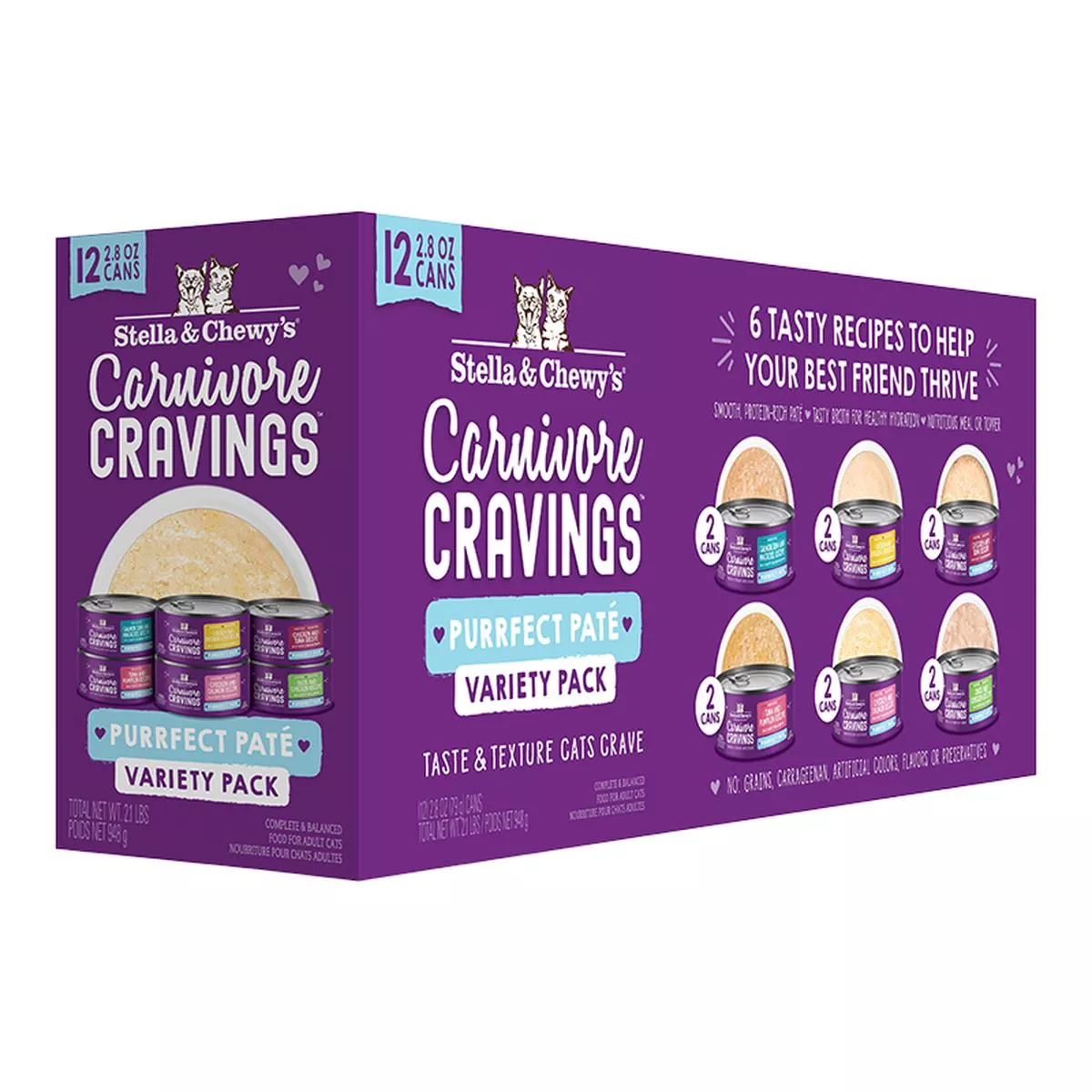 Stella & Chewy's Cat Carnivore Purrfect Pate Variety 12 pack 2.8oz Canned Cat Food