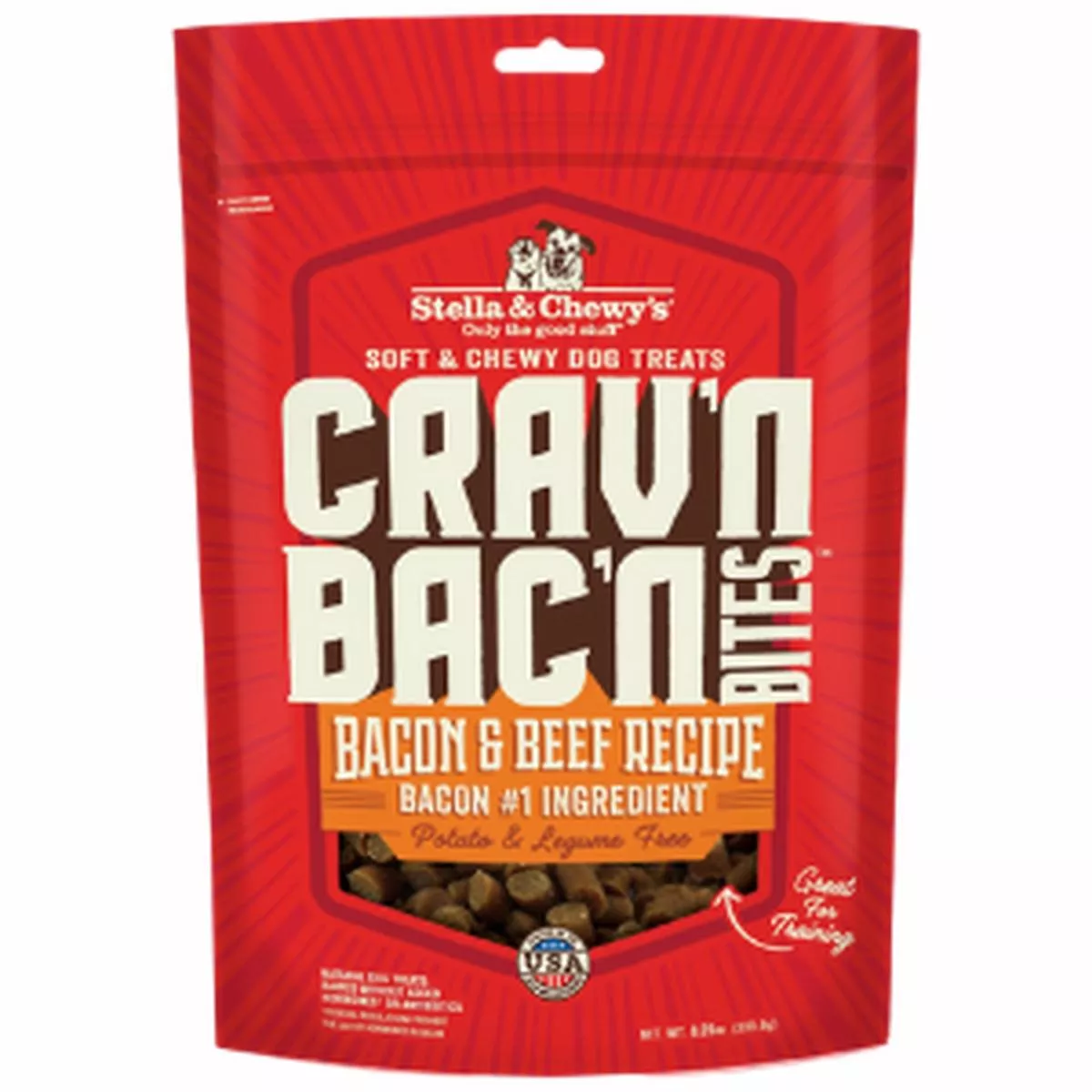 Stella & Chewy's Crav'n Bac'n Bites Bacon & Beef Recipe Dog Treats 8.25oz