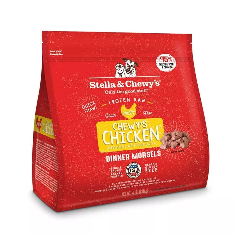 Stella & Chewy’s Frozen Chicken Morsels Dog Food, 4-lb bag