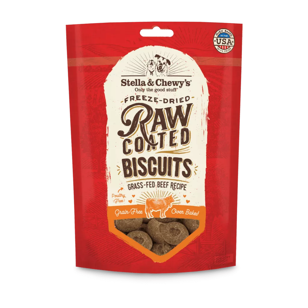Stella & Chewy's Grass-Fed Beef Raw Coated Biscuits 9oz