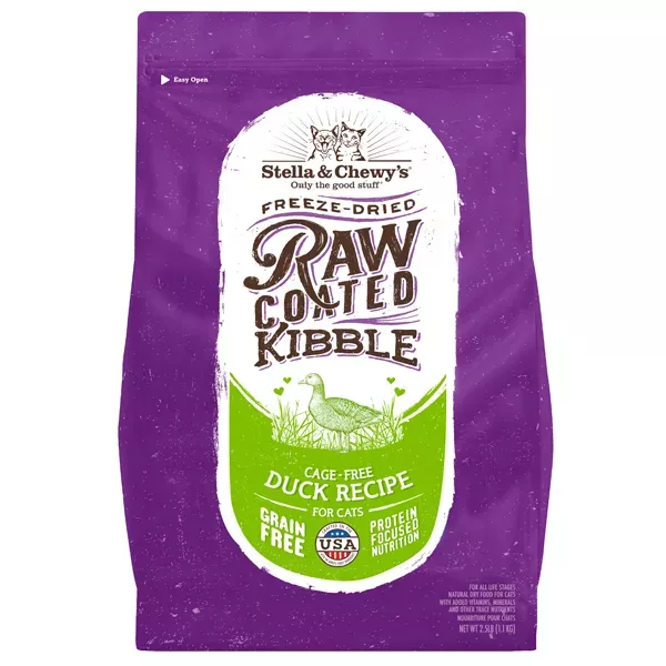 Stella & Chewy's Raw Coated Kibble for Cats - Cage-Free Duck Recipe