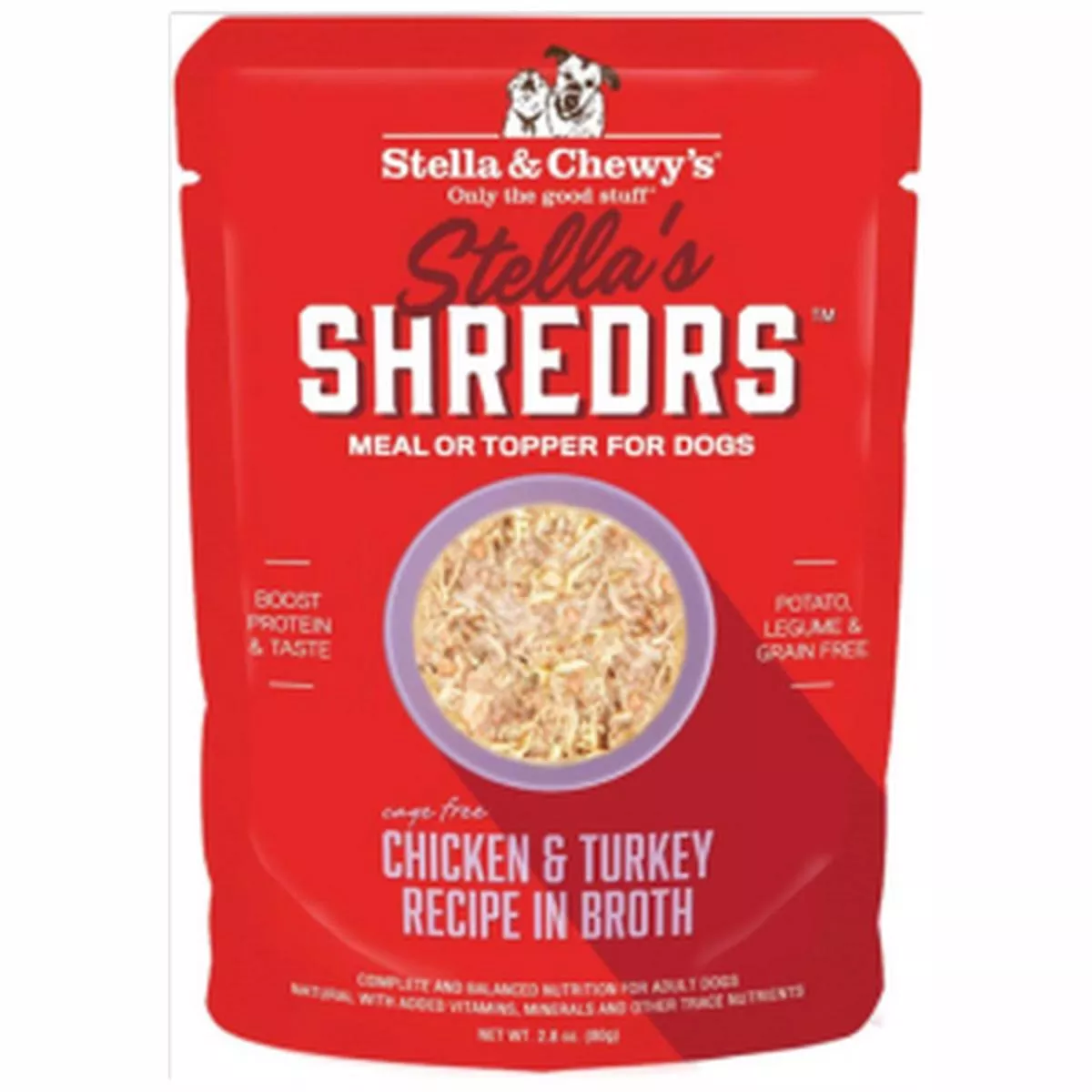 Stella & Chewy's Shredrs Chicken & Turkey Dog Food 2.8 oz