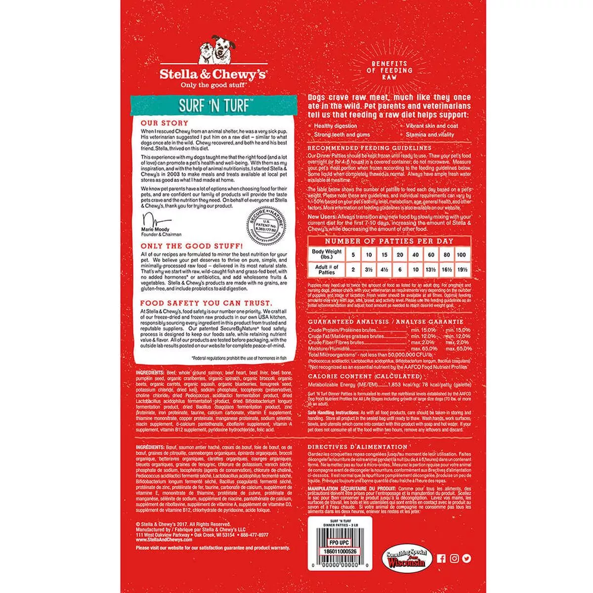 Stella & Chewy’s Surf ‘n Turf Patties Frozen Raw Dog Food