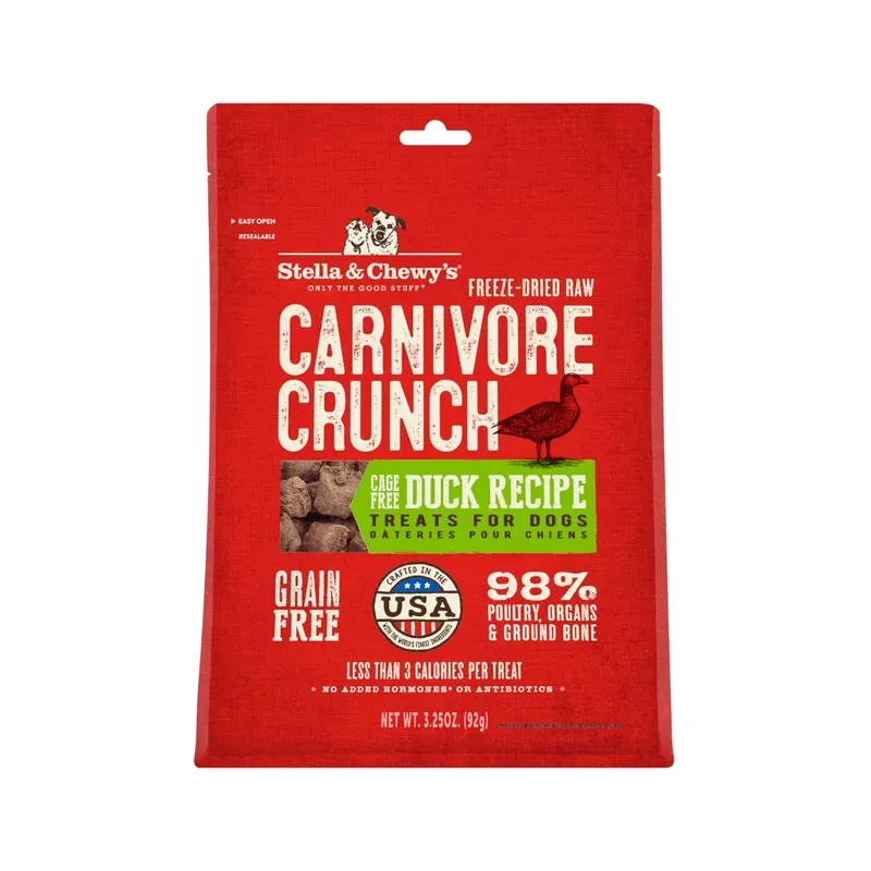 Stella & Chewys Freeze Dried Carnivore Crunch Cage Free Duck Grain-Free Dog Treats
