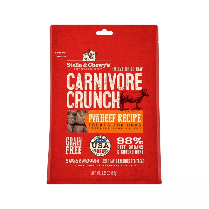 Stella & Chewys Freeze Dried Carnivore Crunch Grass-Fed Beef Grain-Free Dog Treats
