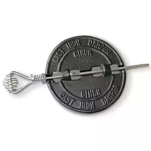 Stove Pipe, Damper, Cast Iron, 6″