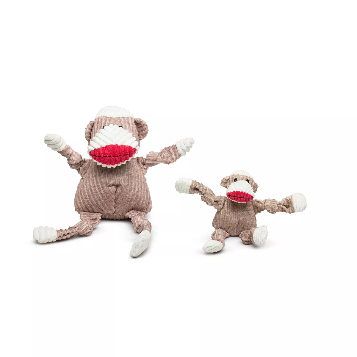 Stuey Sock Monkey KnottiePlush Dog Toy