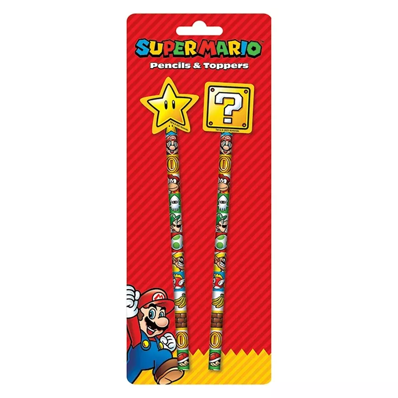 Super Mario 2 Pencil Set with Eraser Toppers