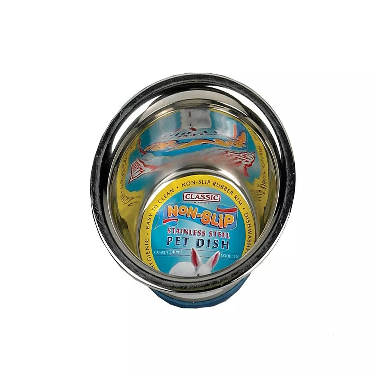 Super Prem S/Steel Non Slip Dish 240ml (115mm Dia)