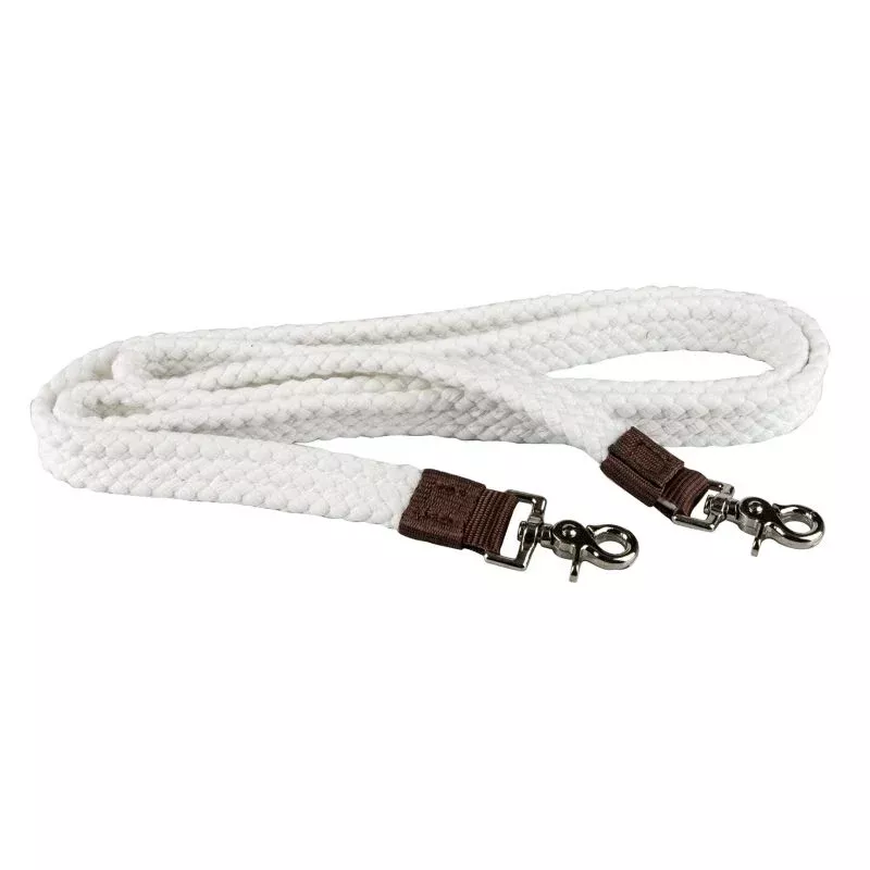 Tabelo Pro-Cotton White Roping Reins 7ft