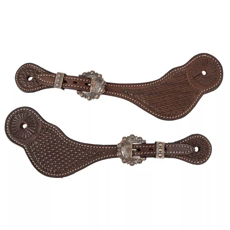 Tabelo Shaped Spur Straps D Chestnut