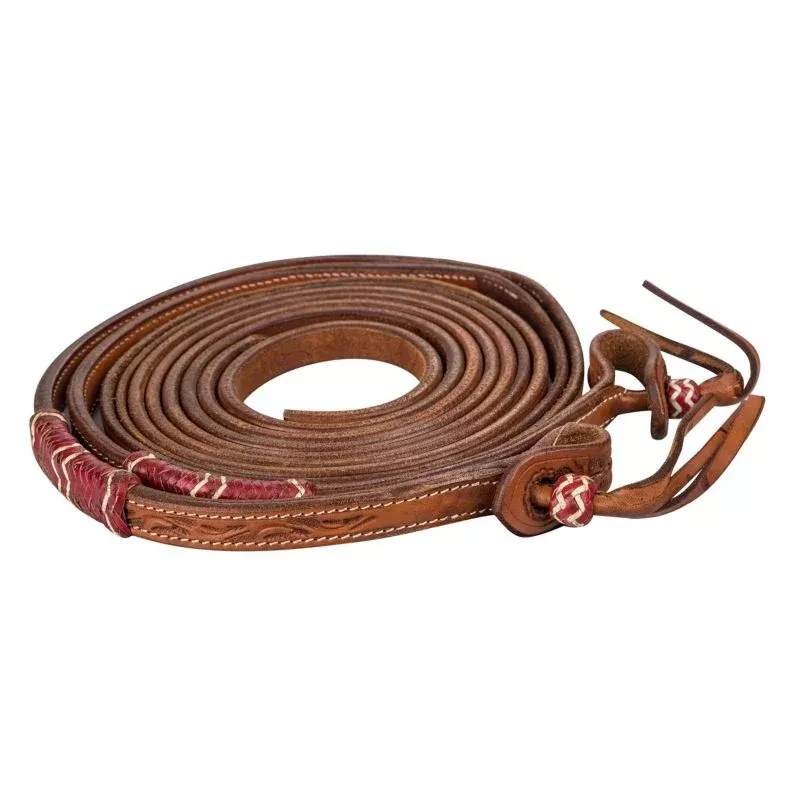 Tabelo Split Reins with Rawhide Trim 5/8x75ft