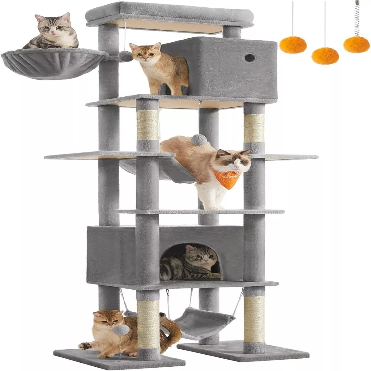 Tall Multi Level Cat Tree Tower with Scratching Posts for Indoor Cats by Feandrea