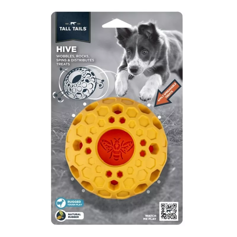 Tall Tails 5 in. Natural Rubber Bee Hive Dog Toy