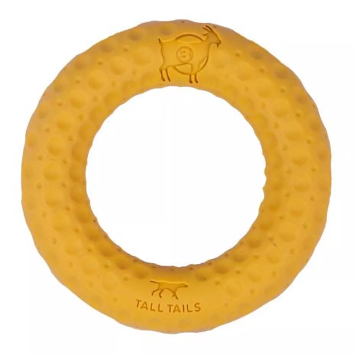 Tall Tails Goat Sport Ring Yellow 3″ Dog Toy