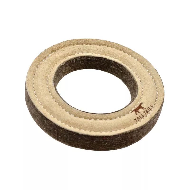 Tall Tails Leather Ring Toy 7″