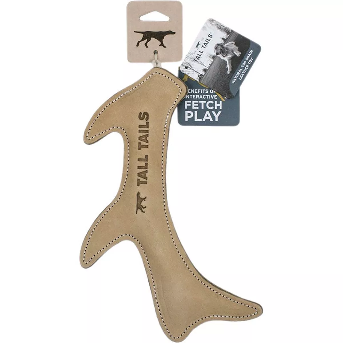 Tall Tails Natural Leather Antler Dog Toy 11″