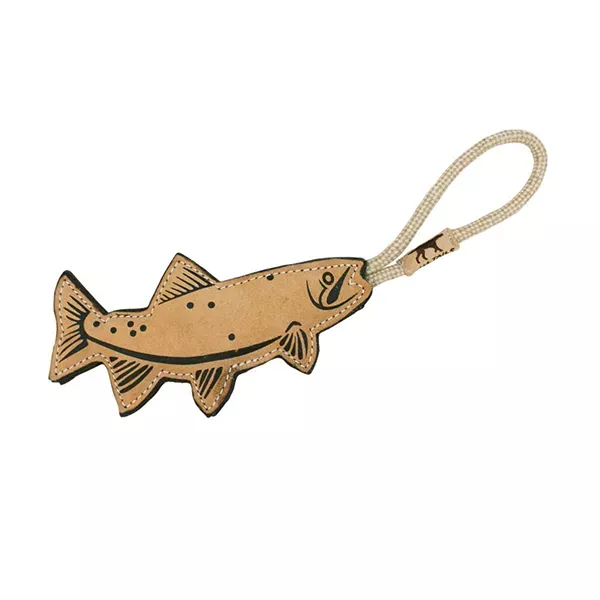 Tall Tails Natural Leather Trout Tug Dog Toy
