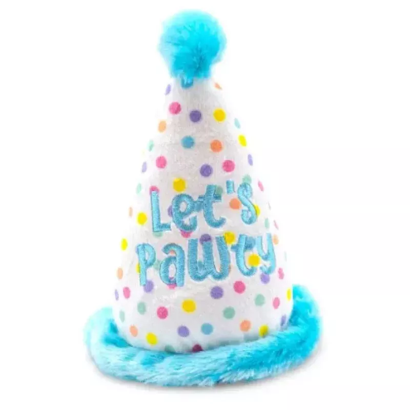 Thoozypet Birthday Hat Plush Dog Toy Blue