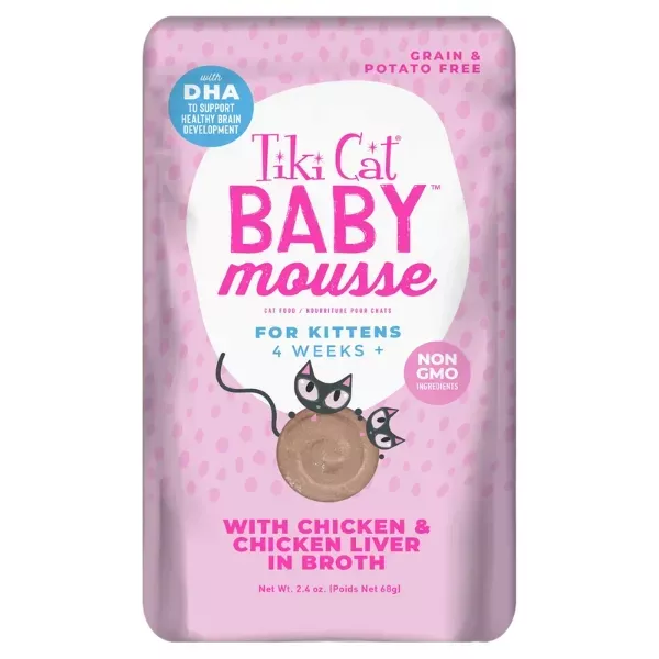 Tiki Cat Baby Mousse Wet Cat Food - Chicken & Chicken Liver