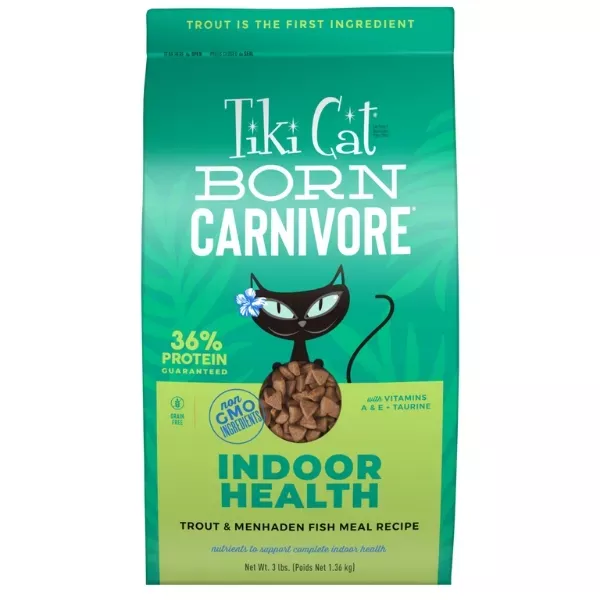 Tiki Cat Born Carnivore Indoor Health Dry Food - Trout & Menhaden Fish