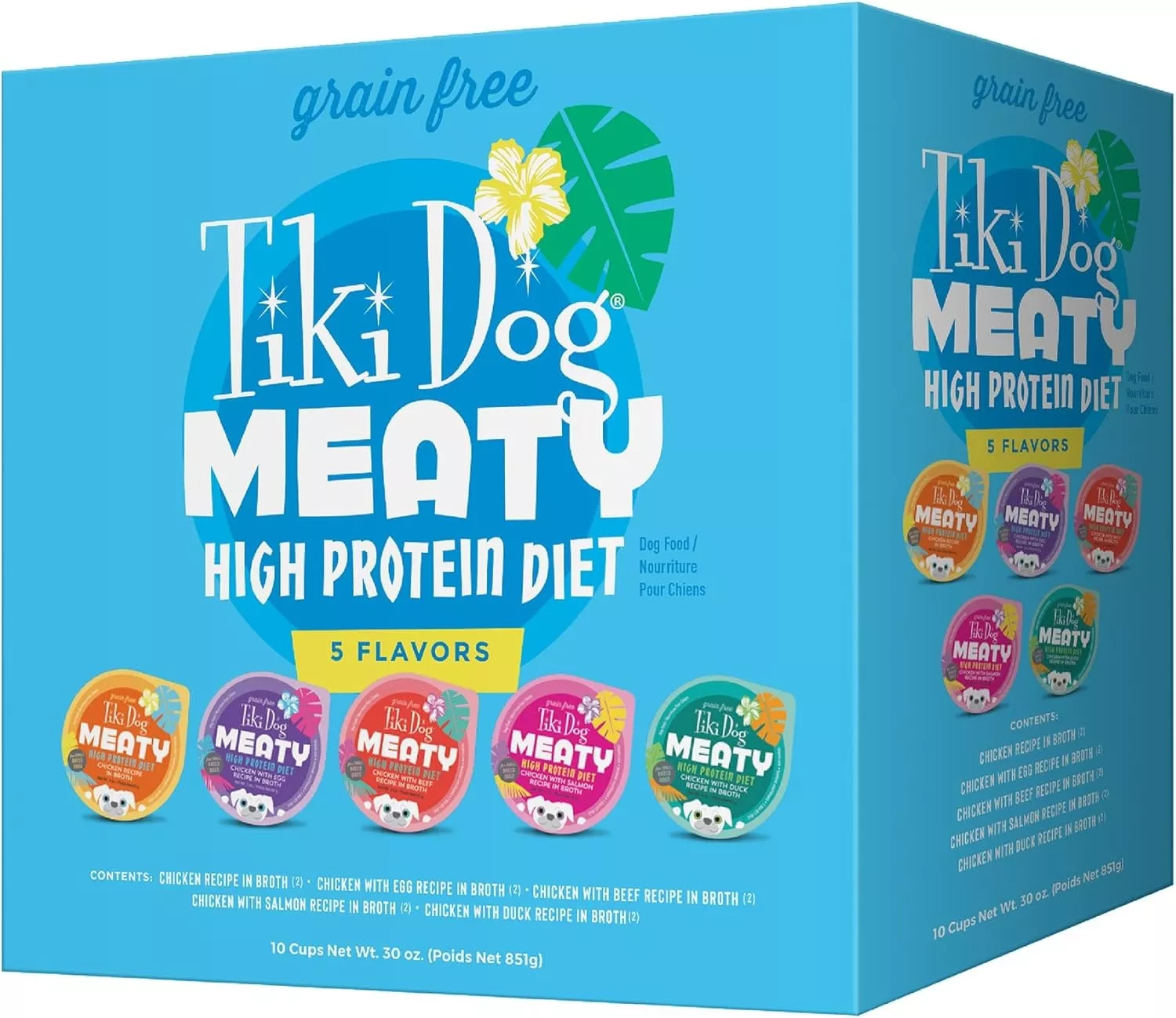 Tiki Dog Grain Free MeatyHigh Protein FoodVariety30 oz 10pk