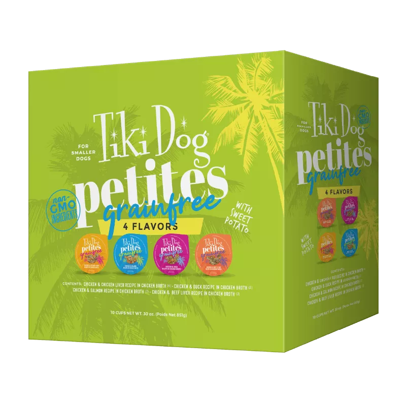 Tiki Dog Petites Grain Free Variety Pack Dog Food 30Oz 10pk