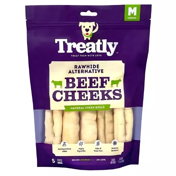 Treatly Beef Cheek Rolls Dog Treats - Natural Flavour