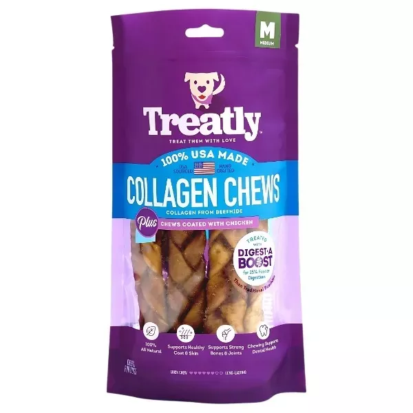 Treatly Braided Collagen Chews Dog Treats - Chicken Flavour
