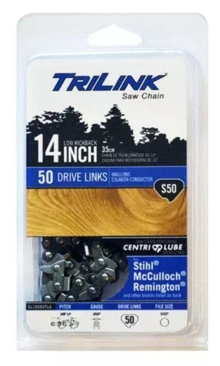 TriLink 14 in. S50 Semi Chisel Chainsaw Chain